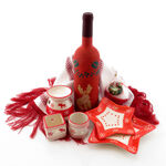 Christmas Basket with Wine and Candles 1