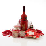 Christmas Basket with Wine and Candles 2