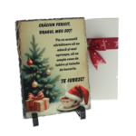 Cadou de Crăciun pentru soț – Piatră naturală de ardezie personalizată 14x19 cm