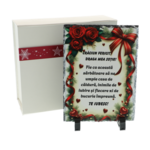 Cadou de Crăciun pentru soție – Piatră naturală de ardezie personalizată 14x19 cm