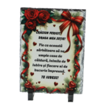 Cadou de Crăciun pentru soție – Piatră naturală de ardezie personalizată 14x19 cm 3