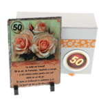 Cadou Femei 50 Ani Personalizat pe Piatră Naturală în Cutie Elegantă
