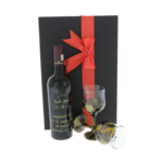 Gift Easter bottle of wine with 2 glasses