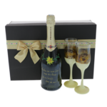 Cadou pentru nasi Prosecco cu 2 pahare pictate