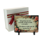Cadou pentru Prietenă Personalizat pe Piatră de Ardezie 14x19 cm – Placă Decorativă cu Mesaj