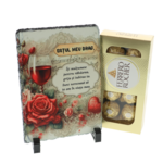 Cadou pentru Soț cu Placă Personalizată din Ardezie și Praline Ferrero Rocher