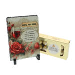 Cadou pentru Soț cu Placă Personalizată din Ardezie și Praline Ferrero Rocher 2