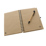 Cadou profesori agenda bambus personalizata cu pix 4