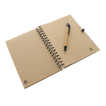 Cadou profesori agenda bambus personalizata cu pix 8