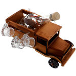 Wooden Truck with Bottle and Mugs 1