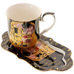 Black Elongated Plate Mug Gustav Klimt 1