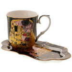 Black Elongated Plate Mug Gustav Klimt 2