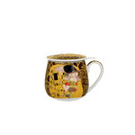 Mug with infuser and lid Klimt The kiss brown 430ml 2