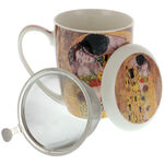 Klimt strainer mug: Kiss 2