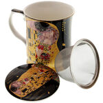 Mug with Lid and Strainer Gustav Klimt 2