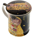 Mug with Lid and Strainer Gustav Klimt 3