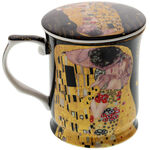 Mug with Lid and Strainer Gustav Klimt 4