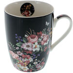 Black Mug with Colored Flowers 2