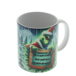 Cana personalizată Grinch Anti-Lume – Cadou haios de Crăciun, mesaj modificabil, 350 ml 3
