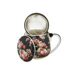 Porcelain mug with tea infuser Noemi Black 430ml 3
