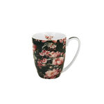 Porcelain mug with flowers Noemi Black 360ml 2