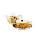 Ceainic cu ceasca Gustav Klimt Sarutul Ecru 350ml 3