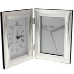 Silver Clock with Curved Line Photo Frame 1