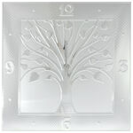 Silver wall clock tree of life 40cm 3