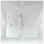 Silver wall clock tree of life 40cm 3