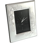Silver Plated Clock Silver Flowers 1