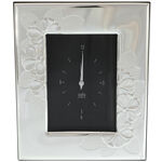 Silver Plated Clock Silver Flowers 2
