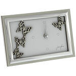 Silver Plated Clock Stylish Butterflies