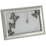 Silver Plated Clock Stylish Butterflies 1