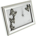 Silver Plated Clock Stylish Butterflies 2