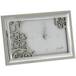 Silver Plated Clock Sweet Flowers 1