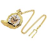 Golden Flower visible mechanism pocket watch