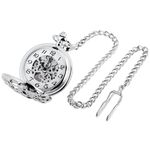 Silver transparent pocket watch bamboo branches 1