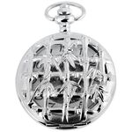 Silver transparent pocket watch bamboo branches 2