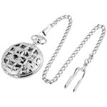 Silver transparent pocket watch bamboo branches 3