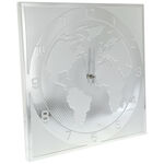 Silver wall clock world map 40cm 3