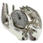 Luxus dekoratív óra ezüst kezek 15cm 2