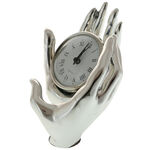 Ceas decorativ de lux maini argintii 15cm 3