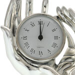 Ceas decorativ de lux maini argintii 15cm 6