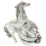 High class silver horse clock 5