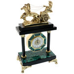 Marble pattern clock with Roman chariot Highclass 42cm