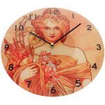 Wall clock Mucha: Spring 2