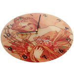 Wall clock Mucha: Spring 3