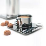 Cappuccino cup with saucer and spoon 2