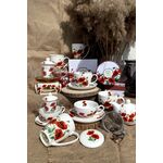 Huge cup with Poppies porcelain plate 450ml 5