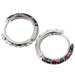 Round silver earrings multicolored 1
